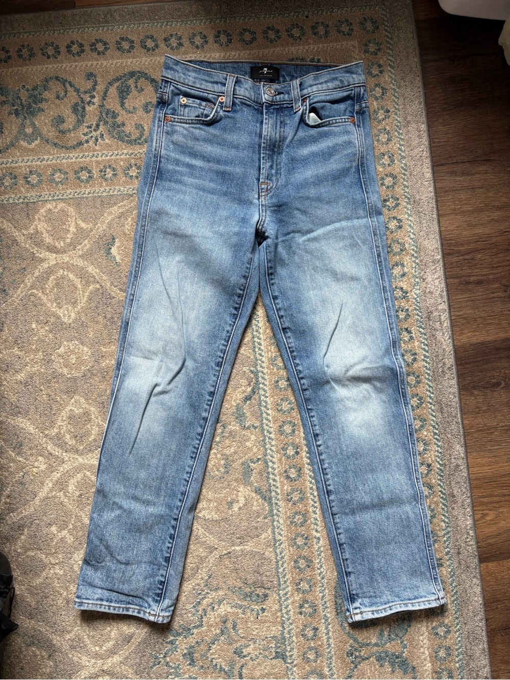 7 For All Mankind Slim Straight Light Blue Jeans